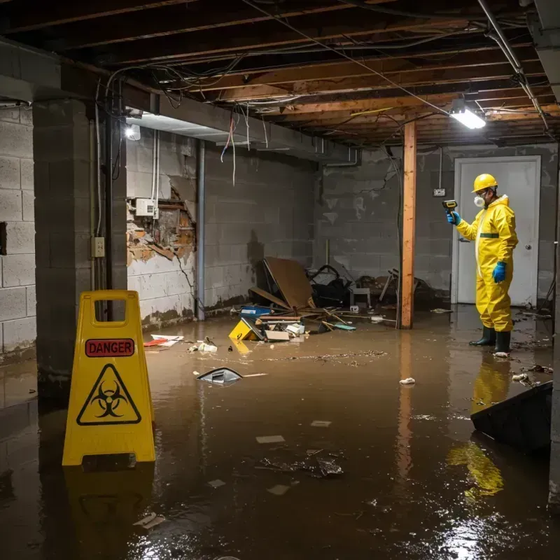 Flooded Basement Electrical Hazard in Clemmons, NC Property