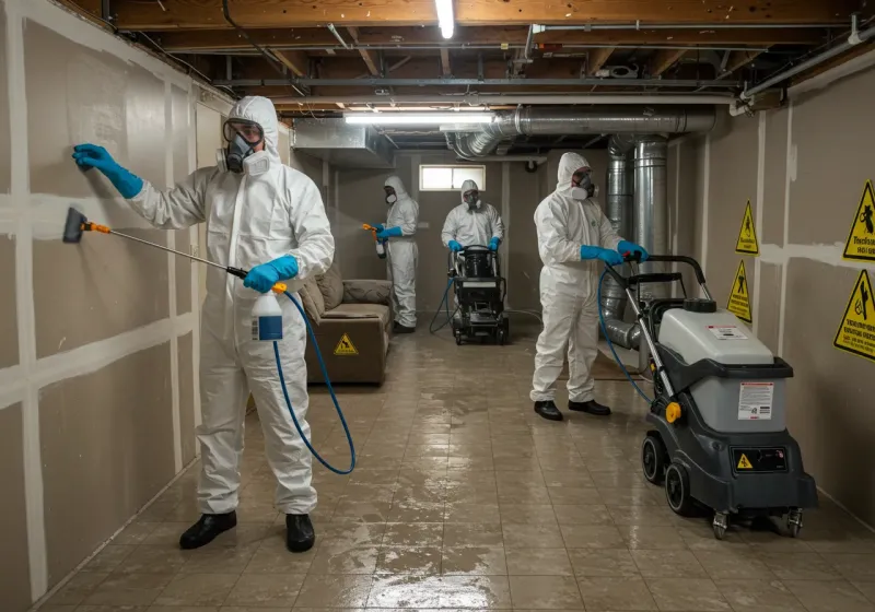 Basement Moisture Removal and Structural Drying process in Clemmons, NC